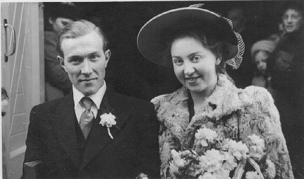 Bruidspaar Jacobus Dirk Manneke en Sara Martha den Engelsman