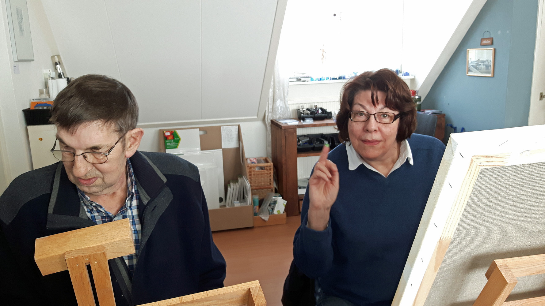 Kees & Joke van Rumpt - Schilderen op het atelier Havenhoofd Middelharnis